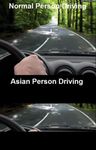asian person driving