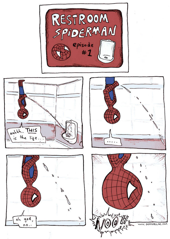 spiderman peeing